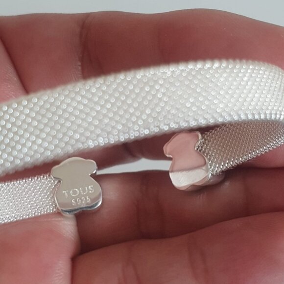 Tous Silver Mesh Color Cuff Bracelet with Amazonite - Picture 4 of 8